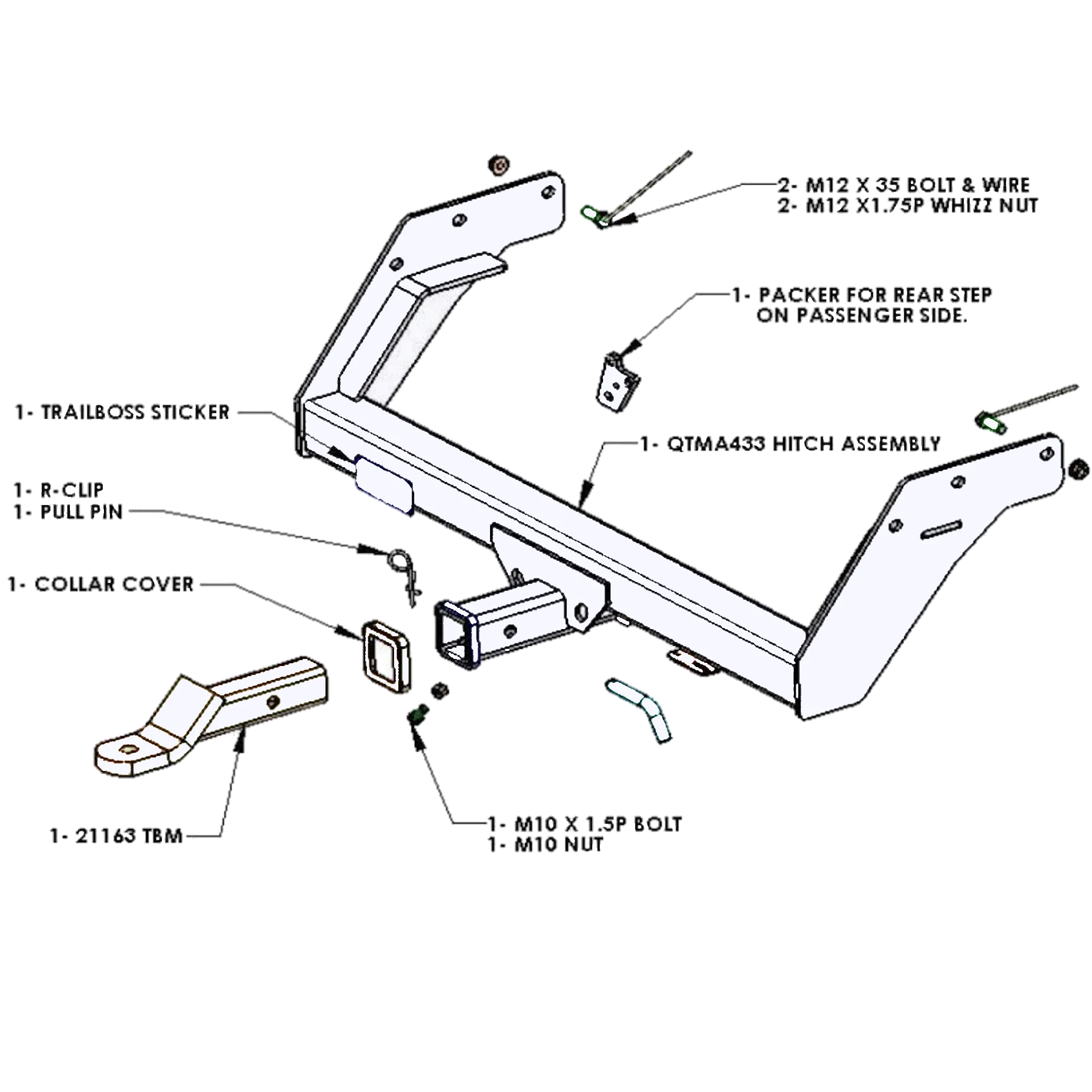 Mazda BT-50 2wd & 4wd Styleside Tub Body With Bumper 02/2007 - 09/2011 - Towbar Kit - Image 3